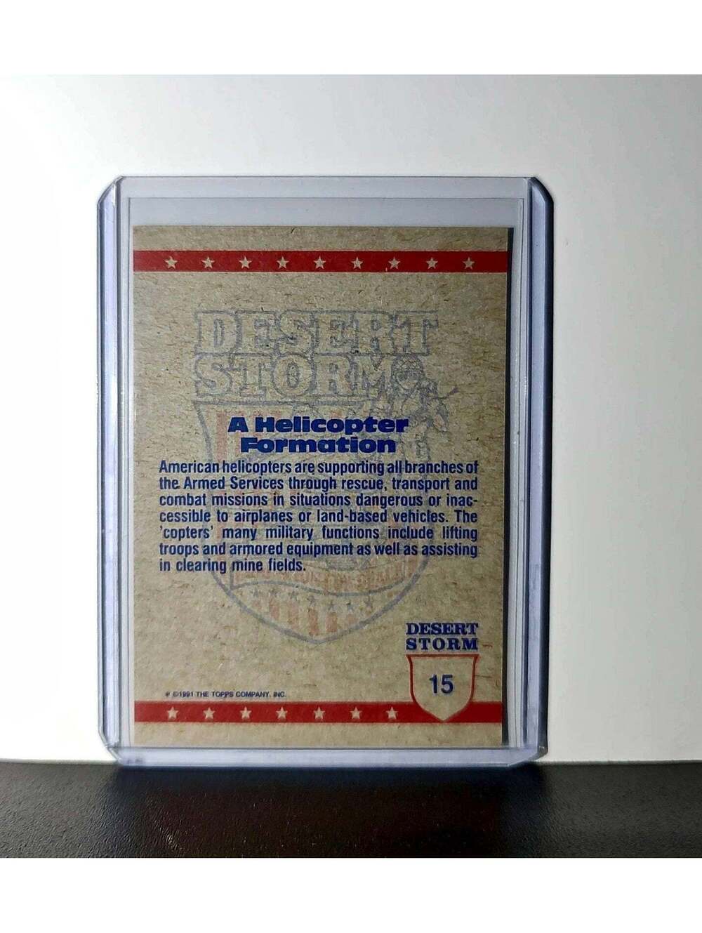 Helicopter Formation 1991 Topps Desert Storm #15 Card - Picture 2 of 10